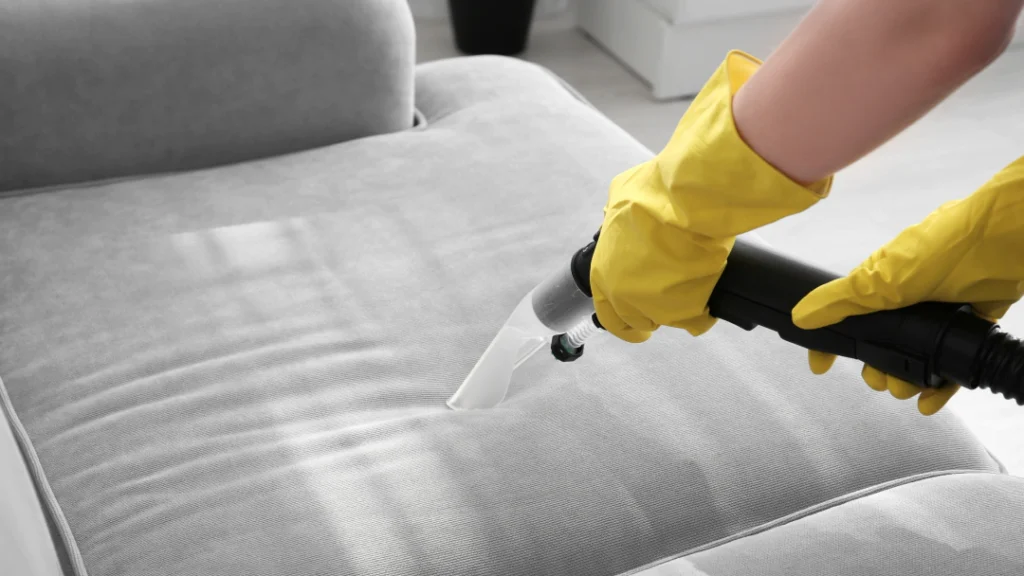 couch cleaning with vacuum cleaner